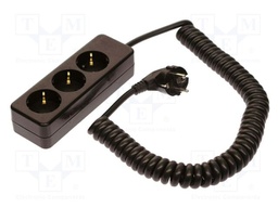 Extension lead; 3G1.5mm2; coiled,with protection; Sockets: 3