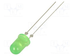 LED; green; 5mm; 8000mcd; 30°; Front: convex; 2.9÷3.4VDC; bullet