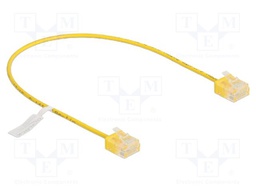 Patch cord; U/UTP; Cat: 6; RJ45 plug,both sides; 0.3m; PVC; yellow