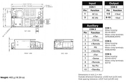 Power supply: switched-mode; 450W; 120÷370VDC; 85÷264VAC; OUT: 1