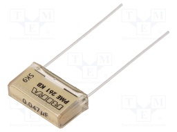 Capacitor: paper; 47nF; 220VAC; 15.2mm; ±10%; THT; Series: PME261