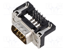 D-Sub; PIN: 9; socket; male; PCB snap-in; angled 90°; THT; UNC4-40