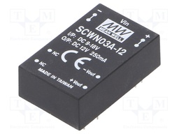 Converter: DC/DC; 3W; Uin: 9÷18V; 12VDC; Iout: 250mA; DIP24; 12.5g