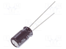 Capacitor: electrolytic; THT; 1.8uF; 250VDC; Ø6.3x11mm; ±20%