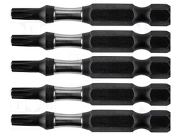 Screwdriver bit; Torx®; Kind: impact; Overall len: 50mm; 5pcs.