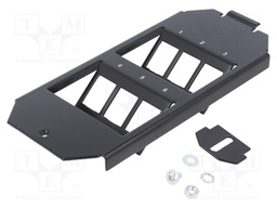 Mounting adapter; Keystone; Colour: black; Number of ports: 6