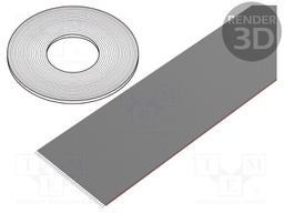 Wire: ribbon; 1.27mm; stranded; Cu; 40x28AWG; unshielded; PVC; grey