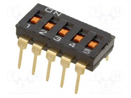 Switch: DIP-SWITCH; Poles number: 5; ON-OFF; 0.025A/24VDC; Pos: 2
