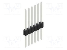 Connector: pin strips; pin header; male; PIN: 6; 1.27mm; THT; 1x6