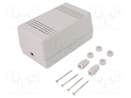 Enclosure: for power supplies; X: 65mm; Y: 132mm; Z: 78mm; ABS; grey
