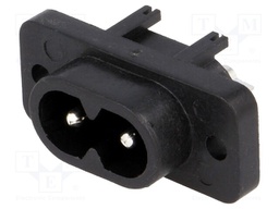 Connector: AC supply; socket; male; 2.5A; 250VAC; IEC 60320; PIN: 2