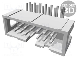 Socket; IDC; male; PIN: 14; angled 90°; THT; 2.54mm; Layout: 2x7