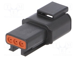 Connector: wire-wire; DTM; plug; male; PIN: 3; IP68; Locking: latch