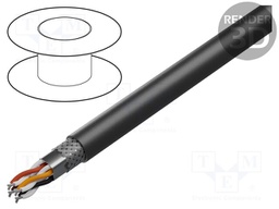 Wire; Xtra Guard® 2; 2x2x18AWG; shielded,Al-PET foil; black; 300V