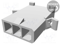 Connector: wire-wire; male; w/o contacts; PIN: 3; 4.8mm