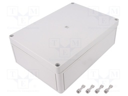Enclosure: multipurpose; X: 180mm; Y: 254mm; Z: 90mm; PK; light grey