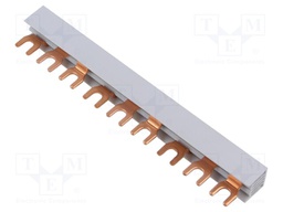Busbar; 12mm2; Poles: 3; Urated: 400V; 80A; fork; Pitch: 17.8mm; PVC