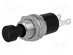 Switch: push-button; Pos: 2; SPST-NO; 1A/250VAC; black; Cutout: Ø7mm