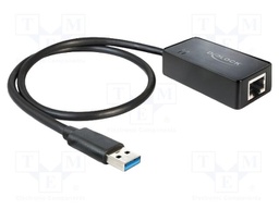 USB to Ethernet adapter; RJ45 socket,USB A plug; black; 0.5m