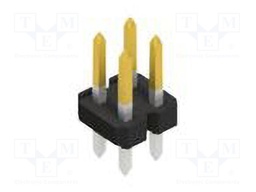 Connector: pin strips; pin header; male; PIN: 4; 2.54mm; THT; 2x2