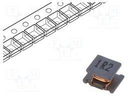 Inductor: wire; SMD; 1.2uH; 500mA; 200mΩ; ±20%; 4.5x3.2x2.6mm; 1MHz