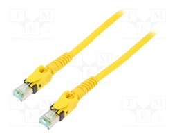 Patch cord; S/FTP; 6a; stranded; Cu; PUR; yellow; 5m; halogen free