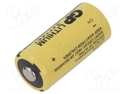 Battery: lithium; CR123A,R123; 3V; non-rechargeable; Ø17x34.5mm
