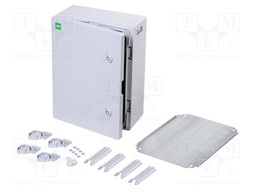 Enclosure: wall mounting; X: 300mm; Y: 400mm; Z: 165mm; ABS; grey