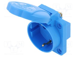 Connector: AC supply; socket; female; 16A; 250VAC; PIN: 3; 2P+PE