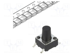 Microswitch TACT; SPST; Pos: 2; 0.05A/12VDC; SMT; 1.57N; 6x6x3.5mm