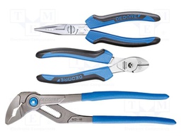 Kit: pliers; cutting,adjustable,half-rounded nose; 3pcs.