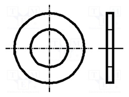 Washer; round; M3; D=7mm; h=0.5mm; polyamide; DIN: 125A; BN: 1074