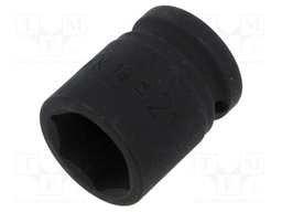 Socket; 6-angles,socket spanner,impact; HEX 21mm; 1/2"; short