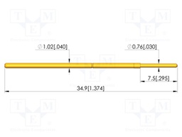 Test needle; Spring compression: 5.5mm; 7.5mm; 3A; CuBe; Ø: 0.8mm