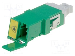 Connector: fiber optic; for panel mounting,snap fastener