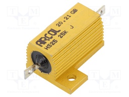 Resistor: wire-wound; with heatsink; screw; 25kΩ; 25W; ±5%