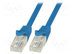 Patch cord; U/UTP; 6; stranded; CCA; PVC; blue; 1.5m; 24AWG