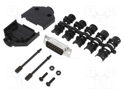 D-Sub; PIN: 15; male; unshielded; straight; soldering; for cable