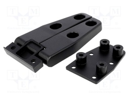 Hinge; L: 95mm; zinc and aluminium alloy; black; H: 50mm