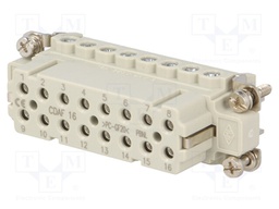 Connector: HDC; female; CDA; PIN: 16; 16+PE; size 66.16; 16A; 250V