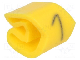 Markers for cables and wires; Label symbol: 1; 3÷5mm; PVC; yellow