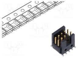 Connector: pin strips; male; PIN: 10; 1.27mm; gold-plated; SMT; reel