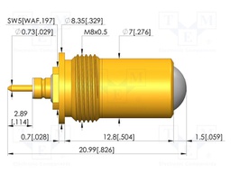 Test needle; Spring compression: 1.3mm; 1.5mm; 10A; Ø: 6mm; 1N