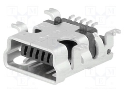 Socket; USB B mini; UX; on PCBs; SMT; PIN: 5; horizontal; USB 2.0