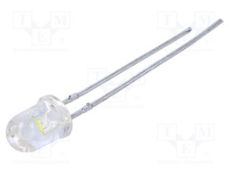 LED; 5mm; white cold; 3000÷12000mcd; 55°; Front: convex; 3.2÷4VDC
