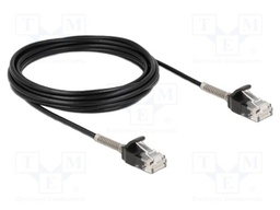 Patch cord; U/UTP; Cat: 6a; RJ45 plug,both sides; 5m; PVC; black