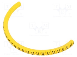 Markers for cables and wires; Label symbol: V; 1.3÷3mm; PVC; PA