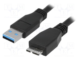 Cable; USB 3.0; USB A plug,USB B micro plug; nickel plated