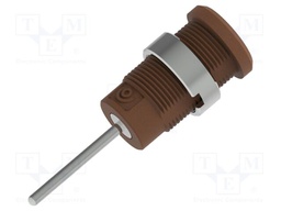 Connector: 4mm banana; socket; brown; nickel plated; insulated