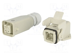 Connector: HAN; male + female; plug + socket; Han Kit; PIN: 4; 3+PE